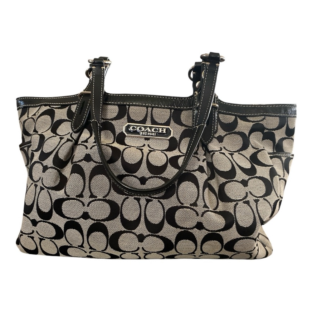 Coach signature c black and gray handbag - Picture 1 of 8
